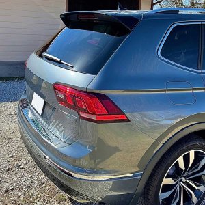 Volkswagen Tiguan Rear Bumper Sill Cover - Omac - S.Steel - Gloss Dark - '16-'22 Volkswagen Tiguan Rear Bumper Sill Cover - Omac - S.Steel - Gloss Dark - '16-'22